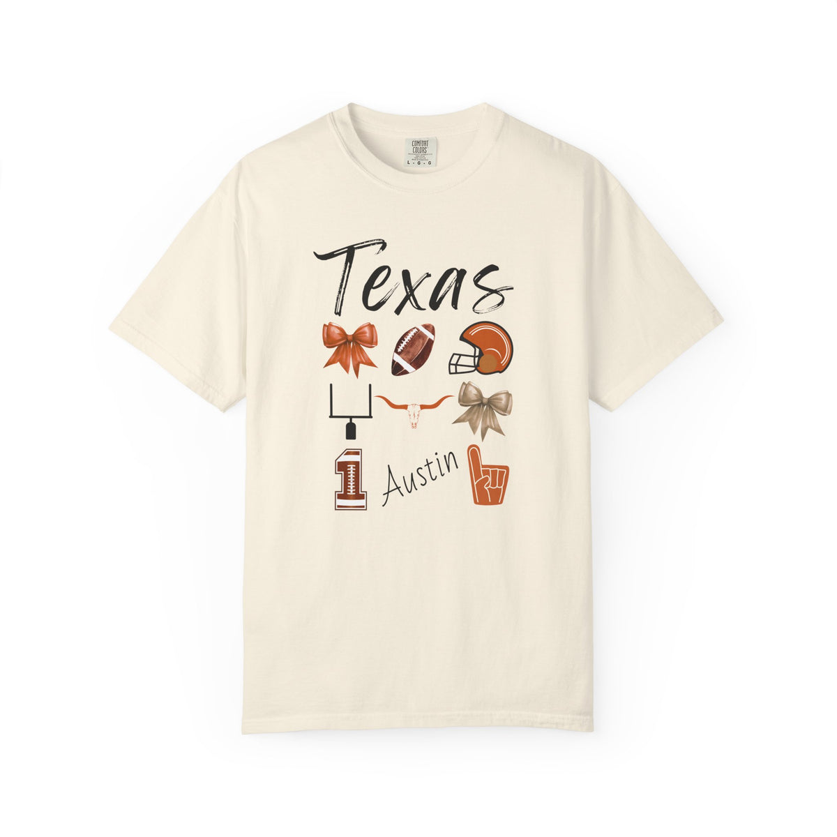 Texas Football Shirt | Gifts For Her | Longhorns Football Fan | Texas Football Gear | Austin | Bow Design | Tailgate Apparel | Game Day