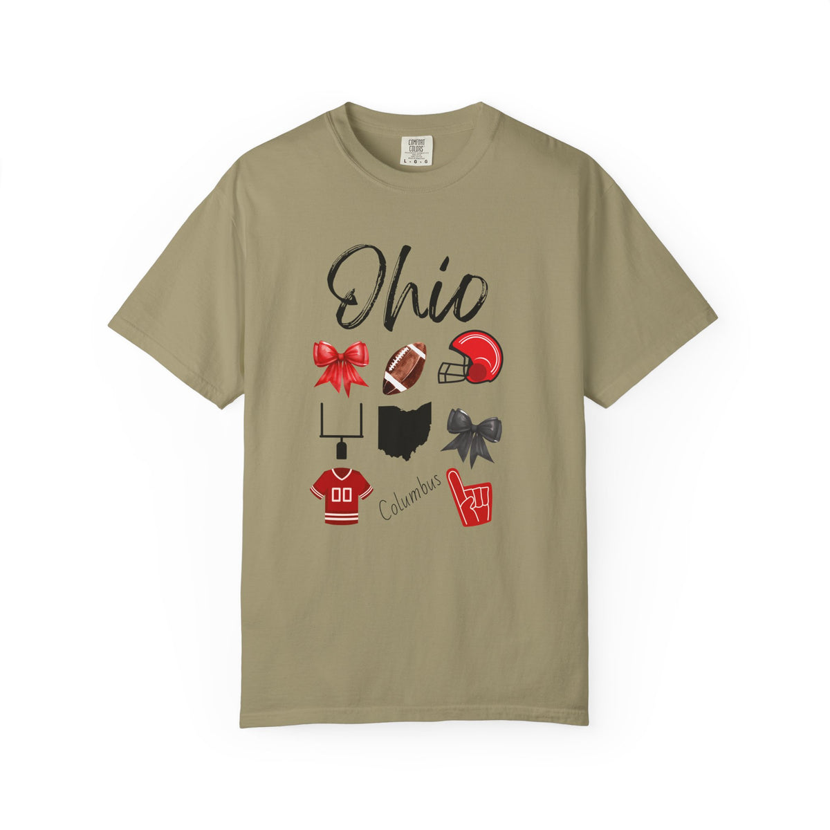 Ohio Shirt | Gifts For Her | Ohio Football Fan | Columbus | Sports Team Gear | Gameday Apparel | Bow Design | Tailgate | Football Jersey