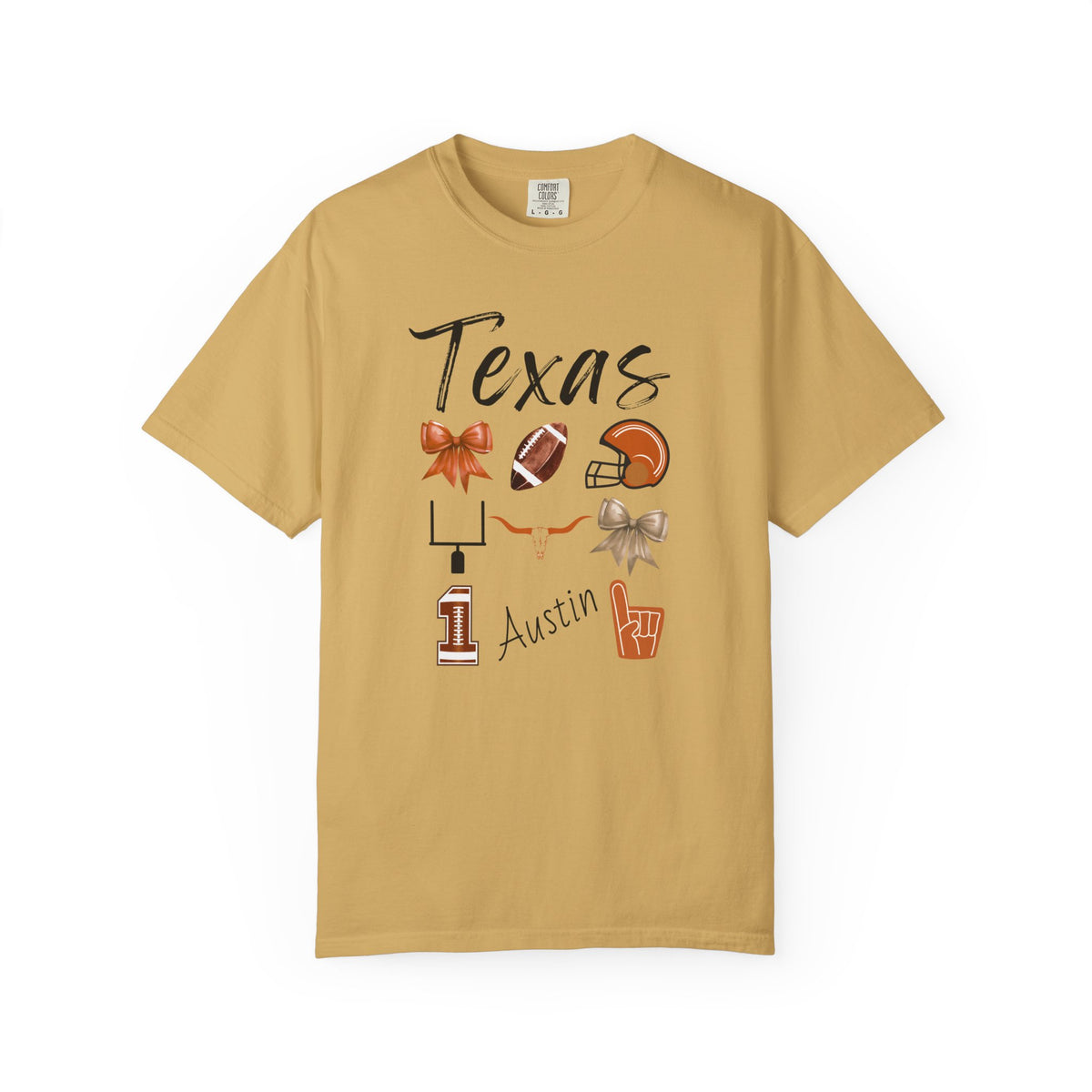Texas Football Shirt | Gifts For Her | Longhorns Football Fan | Texas Football Gear | Austin | Bow Design | Tailgate Apparel | Game Day