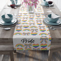 Rainbow Hearts Table Runner | Gay Pride Pattern | Parade | Pride Month | Kitchen Decor | Table Cloth | Housewarming Gift | Party Supplies