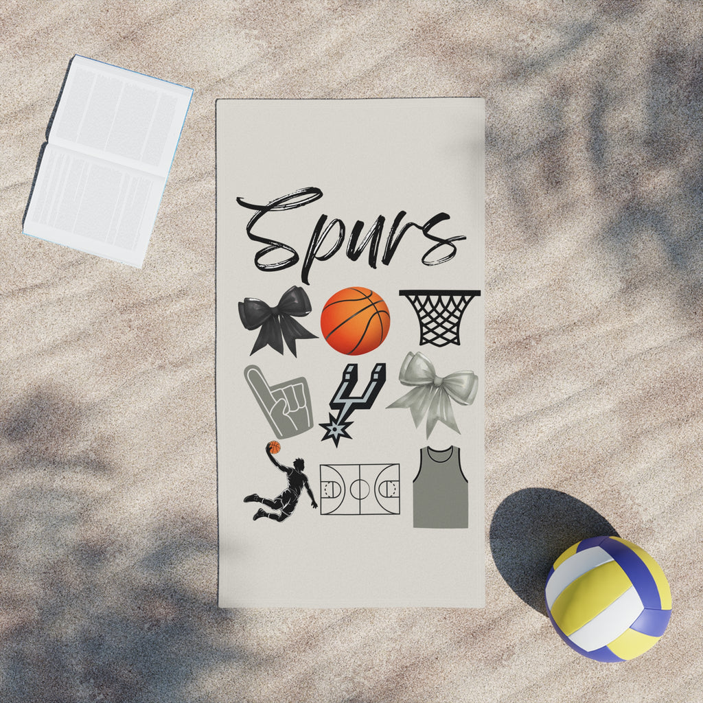 San Antonio Beach Towel | Basketball Fan | Yacht | Beach Essentials | NBA Apparel | Boat | Poolside | Custom Gift | AAU Team | Victor Wemby