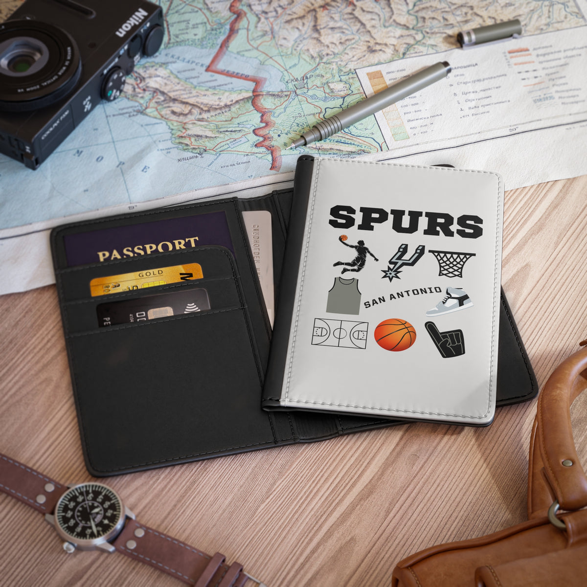 San Antonio Spurs Inspired Basketball Passport Cover | Texas | Wemby Apparel |  NBA | Travel Accessory | Airport | Fan Gift | Fathers Day