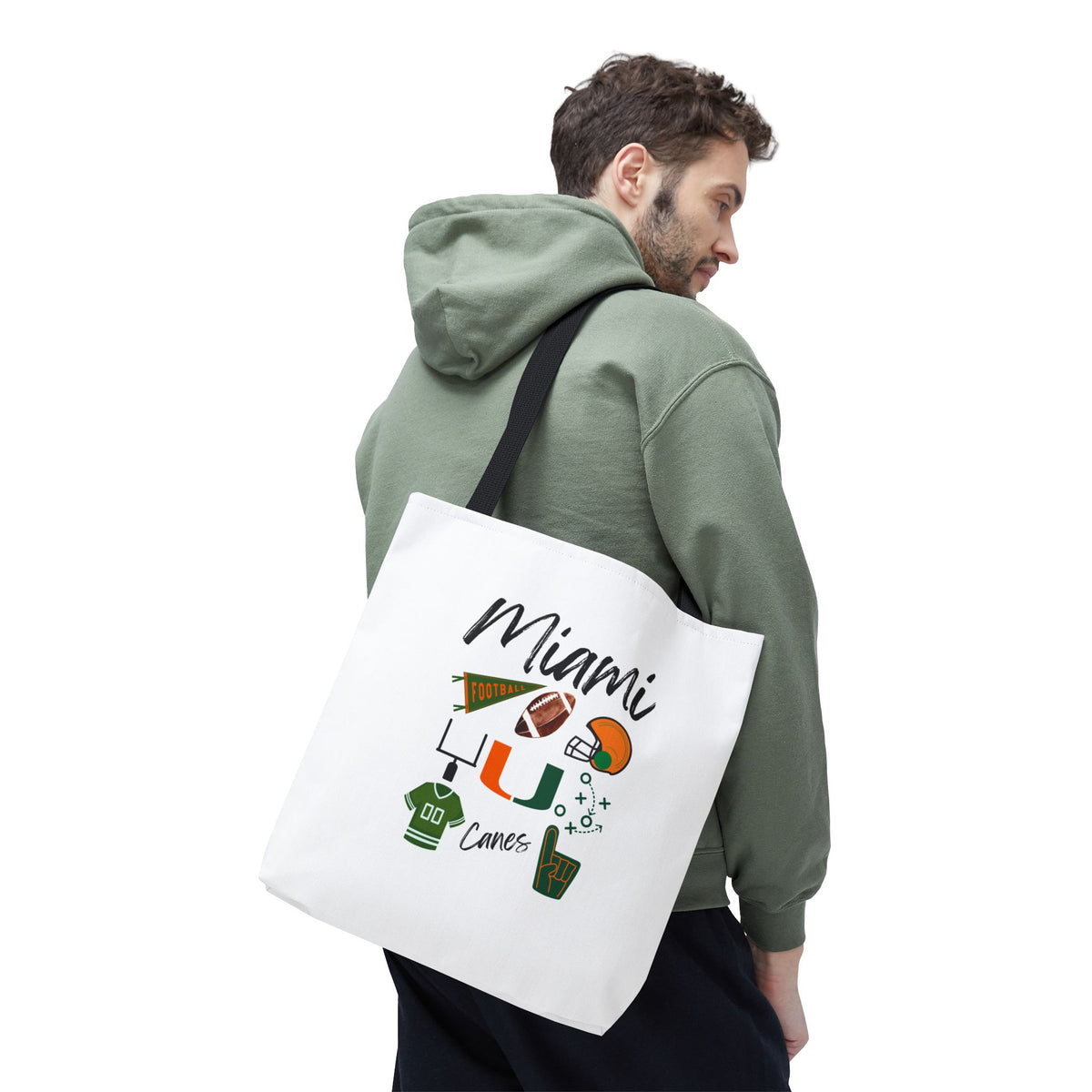 Miami Football Tote Bag | Gameday Bag | Boat Bag | Boat Tote | Gift Bag | Gifts for her | Hurricanes Football | College | Tailgate Party