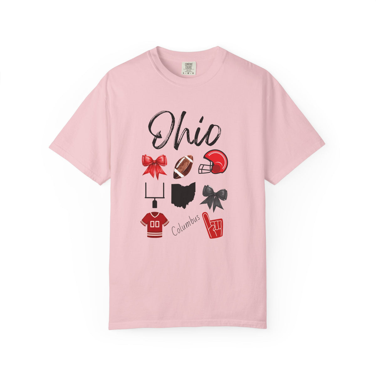 Ohio Shirt | Gifts For Her | Ohio Football Fan | Columbus | Sports Team Gear | Gameday Apparel | Bow Design | Tailgate | Football Jersey