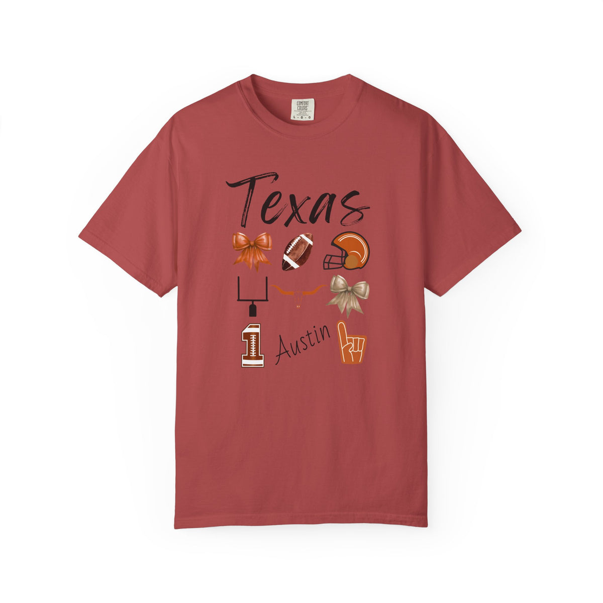 Texas Football Shirt | Gifts For Her | Longhorns Football Fan | Texas Football Gear | Austin | Bow Design | Tailgate Apparel | Game Day