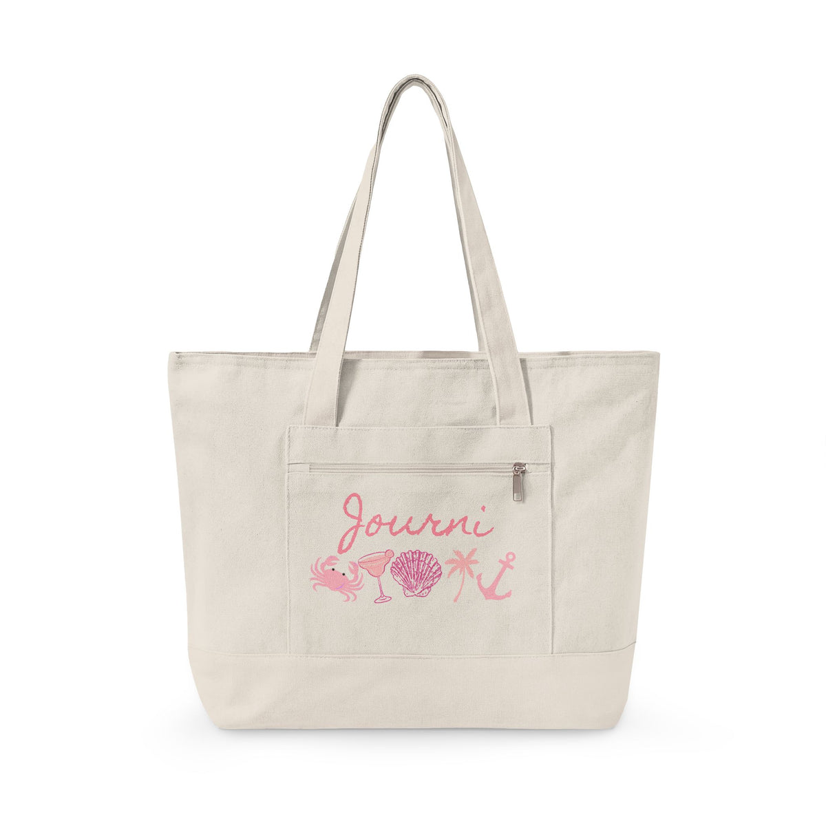 Canvas Tote | Zipper | Boat | Pool Essentials | Bachelorette | Coastal | Summer | Lake Day | Bridesmaid | Gift for Her