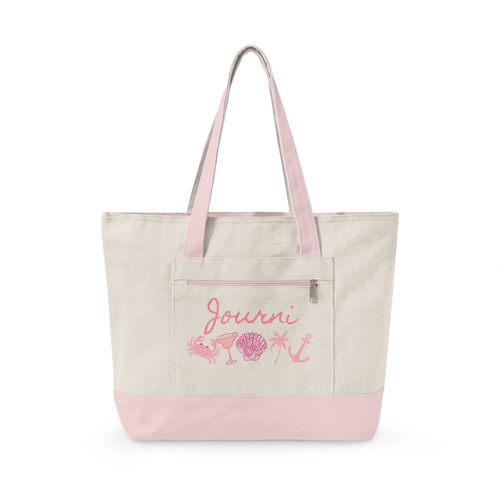 Canvas Tote | Zipper | Boat | Pool Essentials | Bachelorette | Coastal | Summer | Lake Day | Bridesmaid | Gift for Her