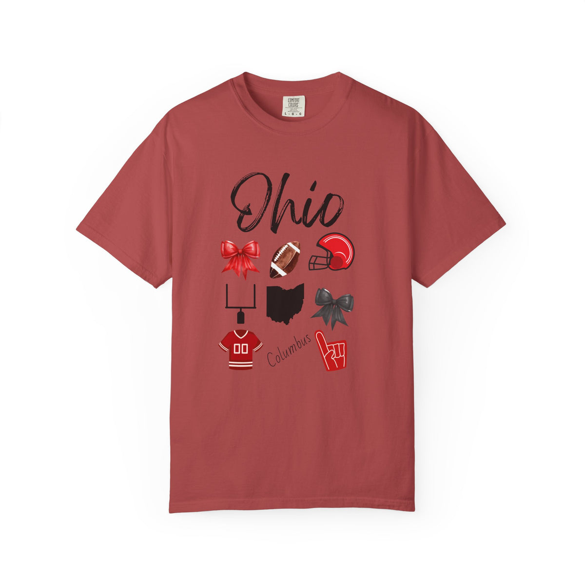 Ohio Shirt | Gifts For Her | Ohio Football Fan | Columbus | Sports Team Gear | Gameday Apparel | Bow Design | Tailgate | Football Jersey