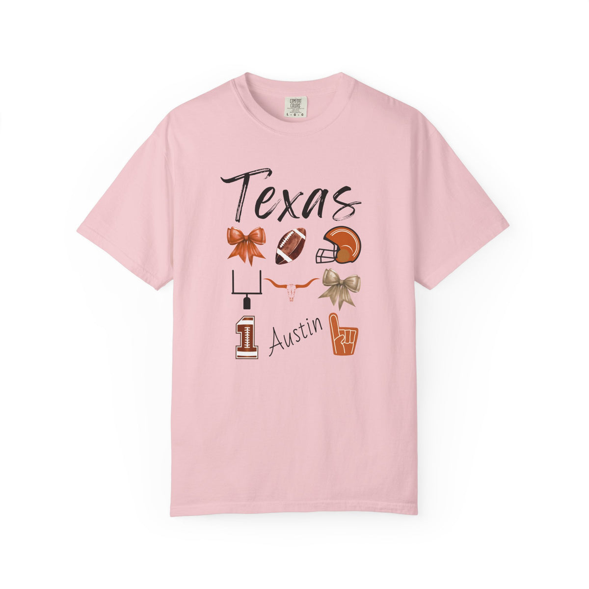Texas Football Shirt | Gifts For Her | Longhorns Football Fan | Texas Football Gear | Austin | Bow Design | Tailgate Apparel | Game Day