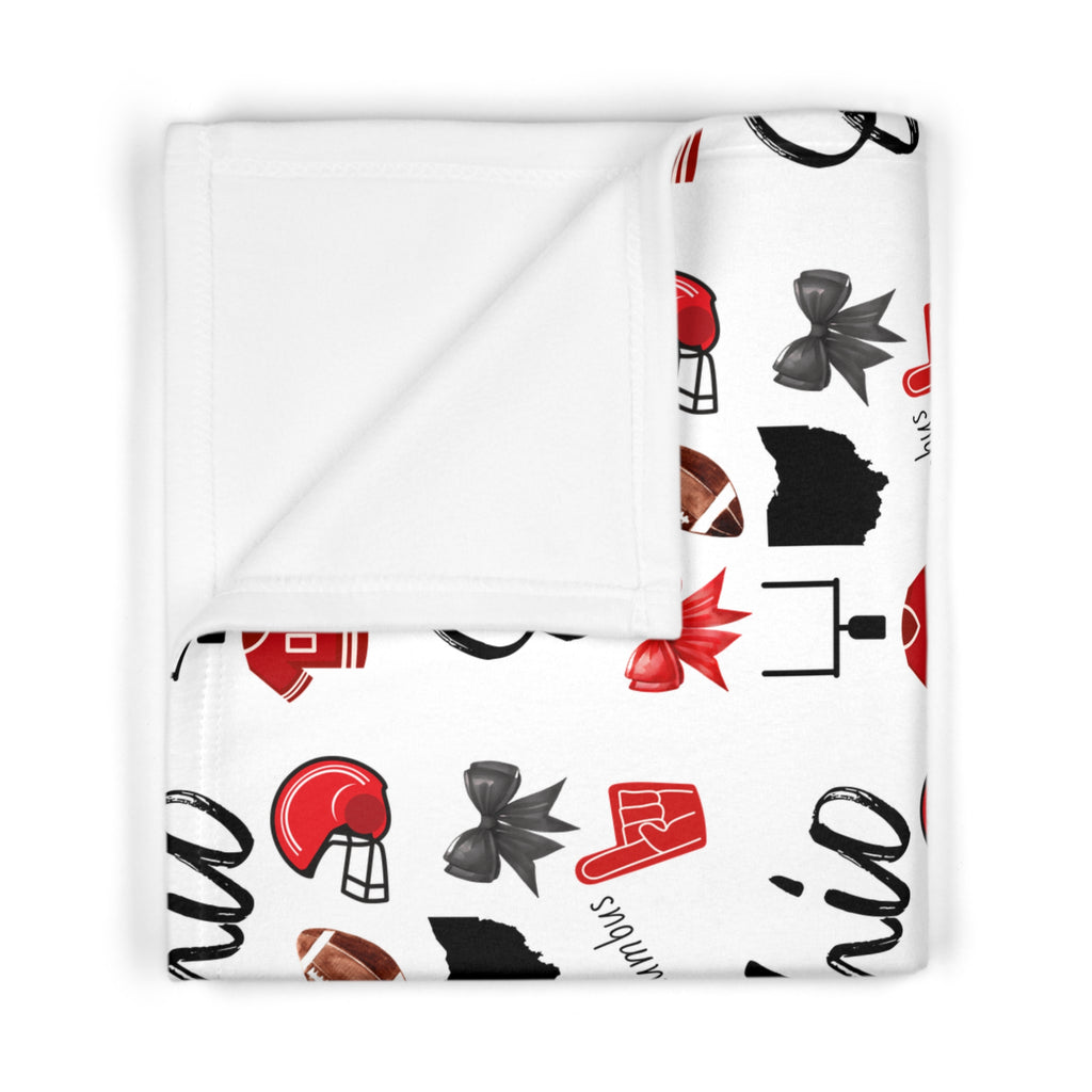 Ohio Football Inspired Baby Blanket | Buckeyes | Babyshower Gift | Football Fan