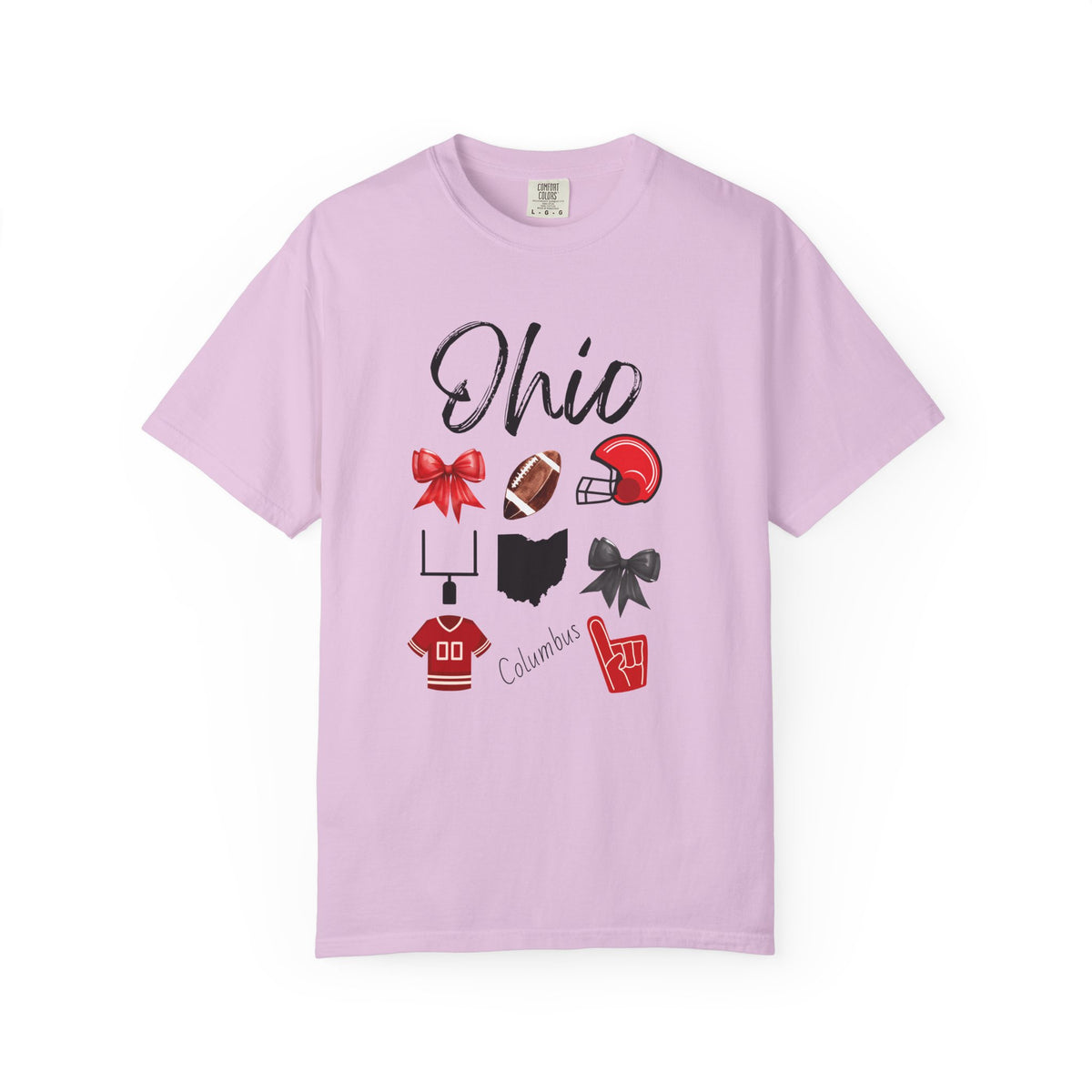 Ohio Shirt | Gifts For Her | Ohio Football Fan | Columbus | Sports Team Gear | Gameday Apparel | Bow Design | Tailgate | Football Jersey