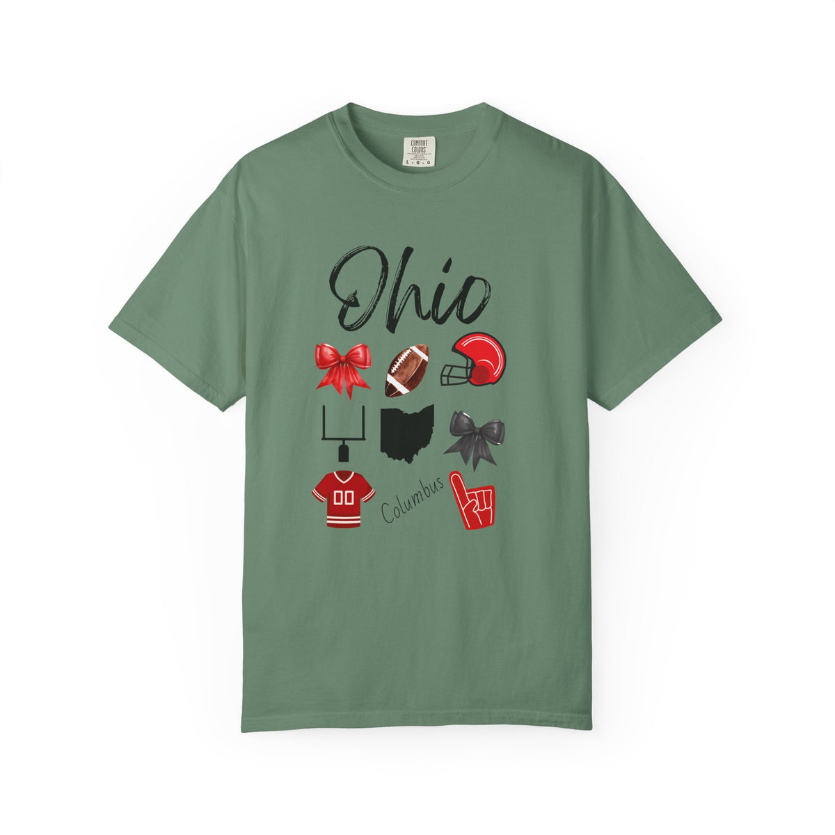 Ohio Shirt | Gifts For Her | Ohio Football Fan | Columbus | Sports Team Gear | Gameday Apparel | Bow Design | Tailgate | Football Jersey