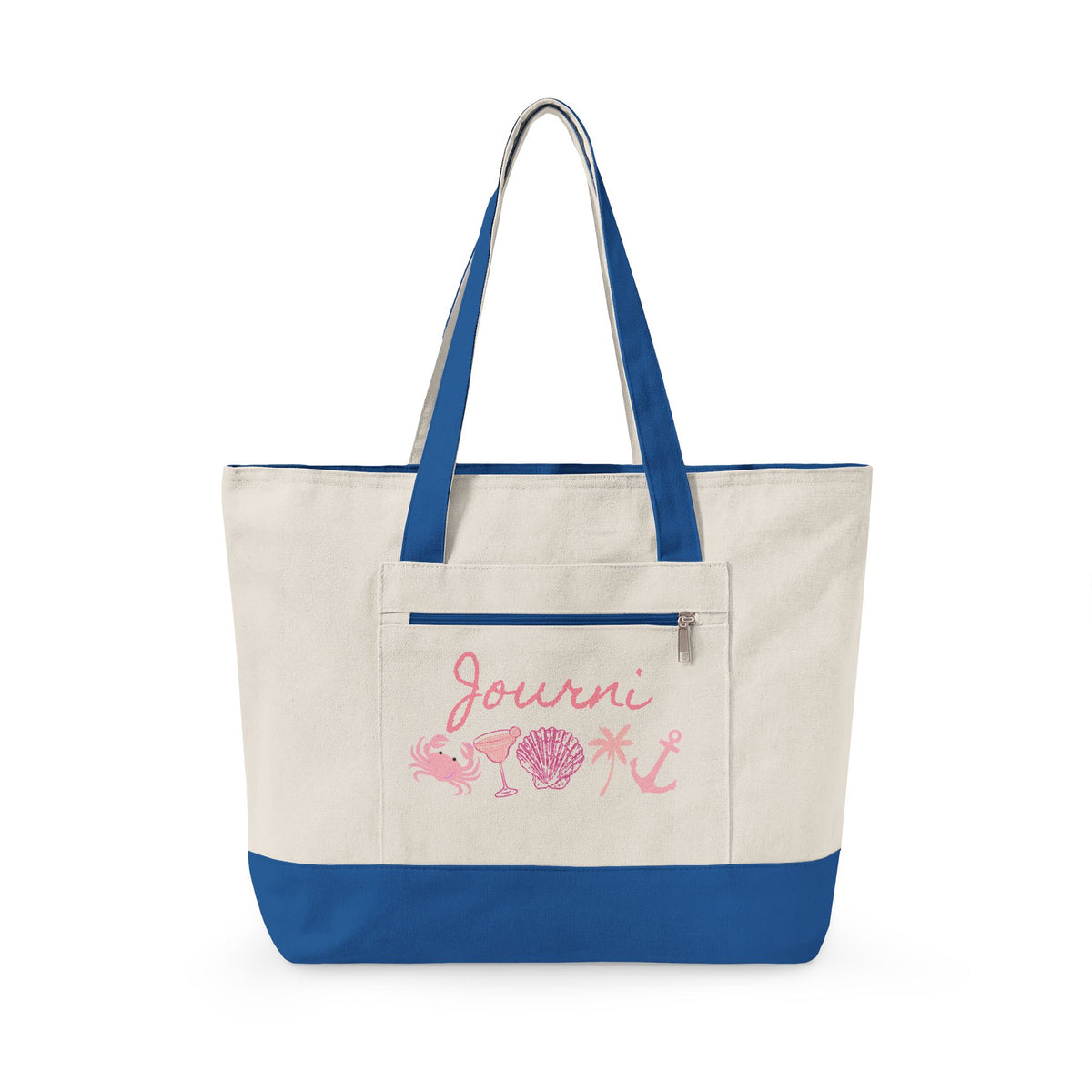 Canvas Tote | Zipper | Boat | Pool Essentials | Bachelorette | Coastal | Summer | Lake Day | Bridesmaid | Gift for Her