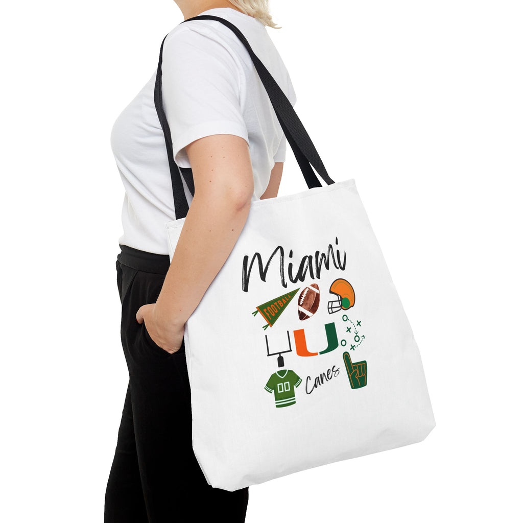 Miami Football Tote Bag | Gameday Bag | Boat Bag | Boat Tote | Gift Bag | Gifts for her | Hurricanes Football | College | Tailgate Party