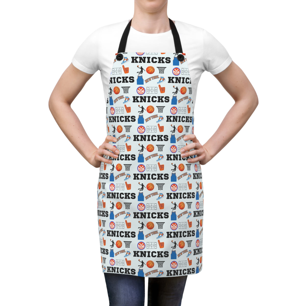 New York Knicks Basketball Apron | NBA Fan | Grilling Set | Gift for Chef Dad Grandpa Husband | Tailgate Party | BBQ Grill | Housewarming