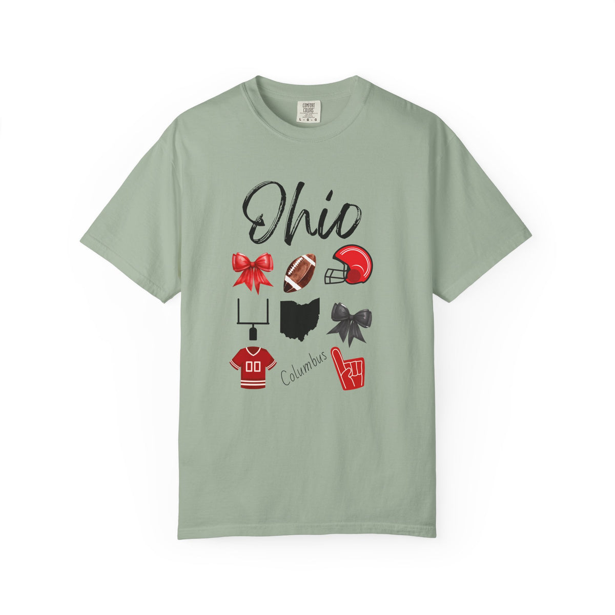 Ohio Shirt | Gifts For Her | Ohio Football Fan | Columbus | Sports Team Gear | Gameday Apparel | Bow Design | Tailgate | Football Jersey