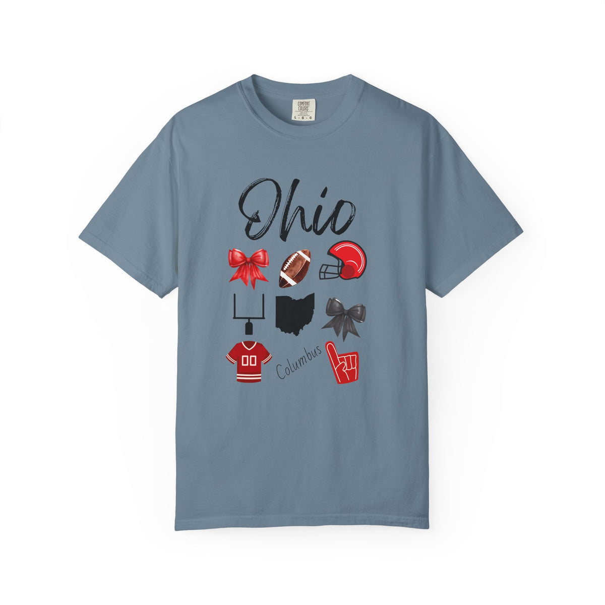 Ohio Shirt | Gifts For Her | Ohio Football Fan | Columbus | Sports Team Gear | Gameday Apparel | Bow Design | Tailgate | Football Jersey