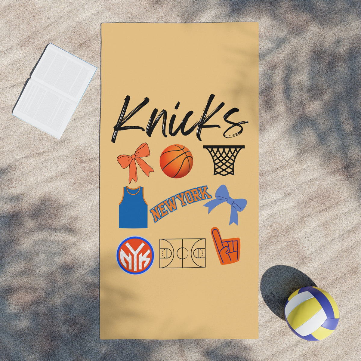 New York Knicks Beach Towel | NYC | Basketball | Yacht | Beach Essentials | NBA Apparel | Boat Tote | Poolside | Custom Gift | AAU Team