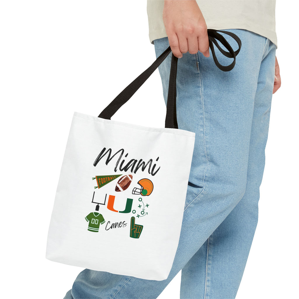 Miami Football Tote Bag | Gameday Bag | Boat Bag | Boat Tote | Gift Bag | Gifts for her | Hurricanes Football | College | Tailgate Party