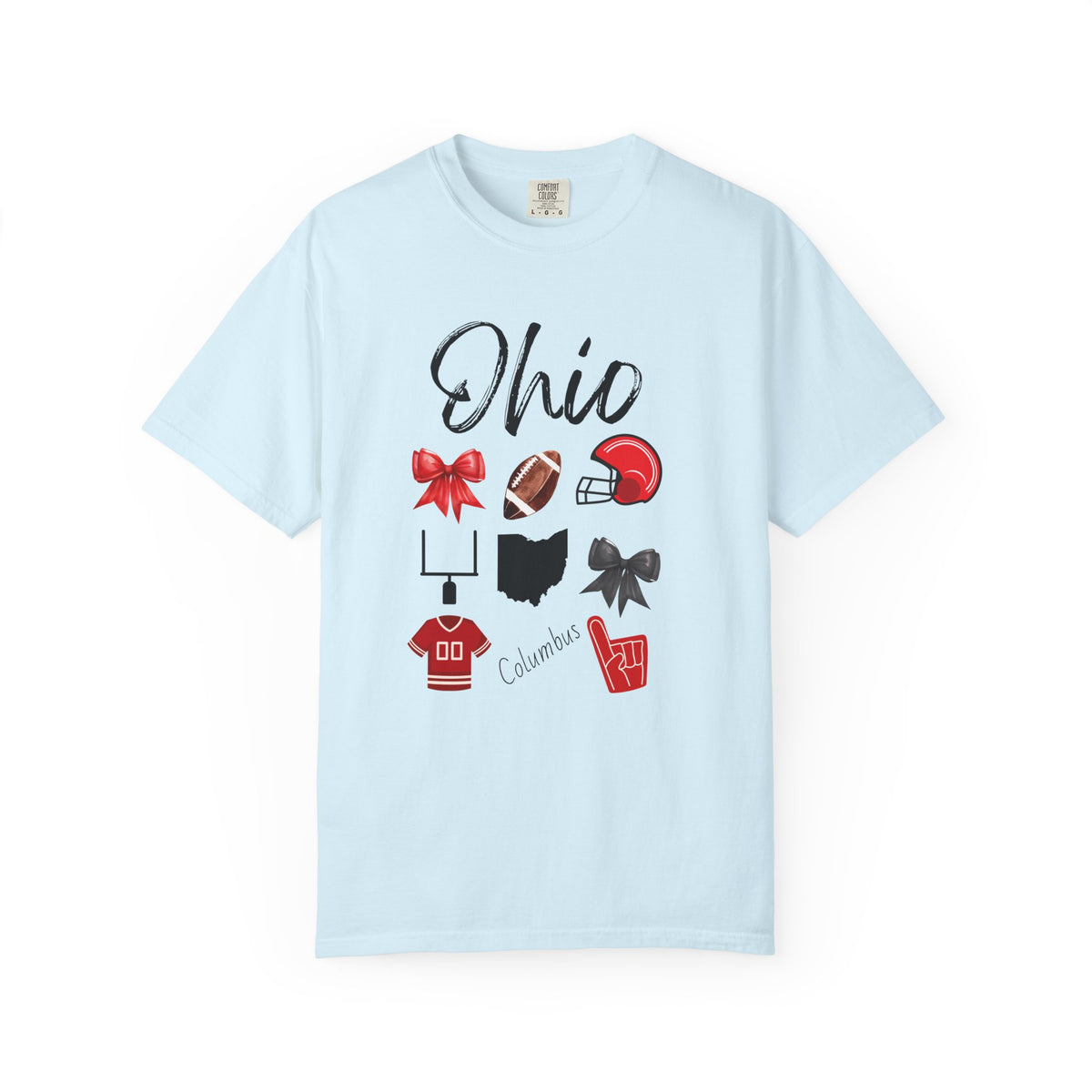 Ohio Shirt | Gifts For Her | Ohio Football Fan | Columbus | Sports Team Gear | Gameday Apparel | Bow Design | Tailgate | Football Jersey