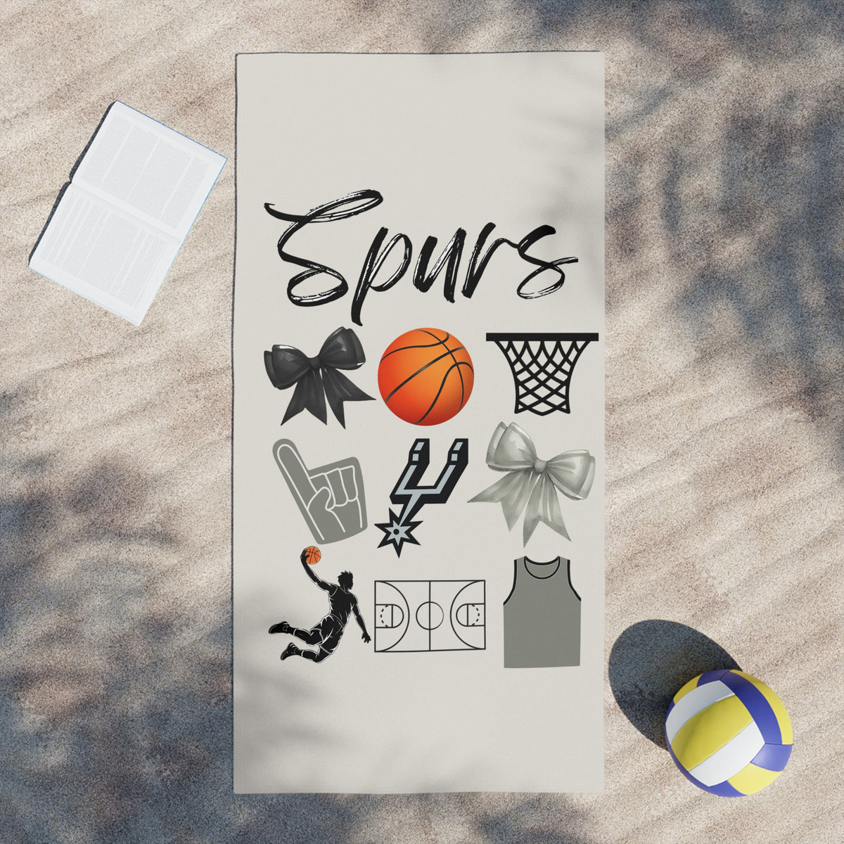 San Antonio Beach Towel | Basketball Fan | Yacht | Beach Essentials | NBA Apparel | Boat | Poolside | Custom Gift | AAU Team | Victor Wemby