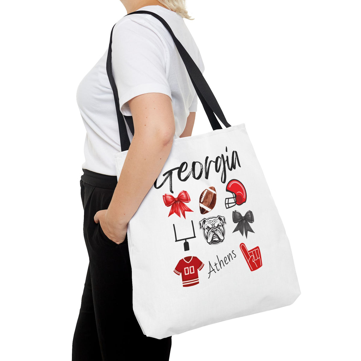Georgia Bow Tote Bag | Gameday Bag | Boat Bag | Boat Tote | Gift Bag | Gifts for her | Bulldog Football | College | Tailgate decor| Athens
