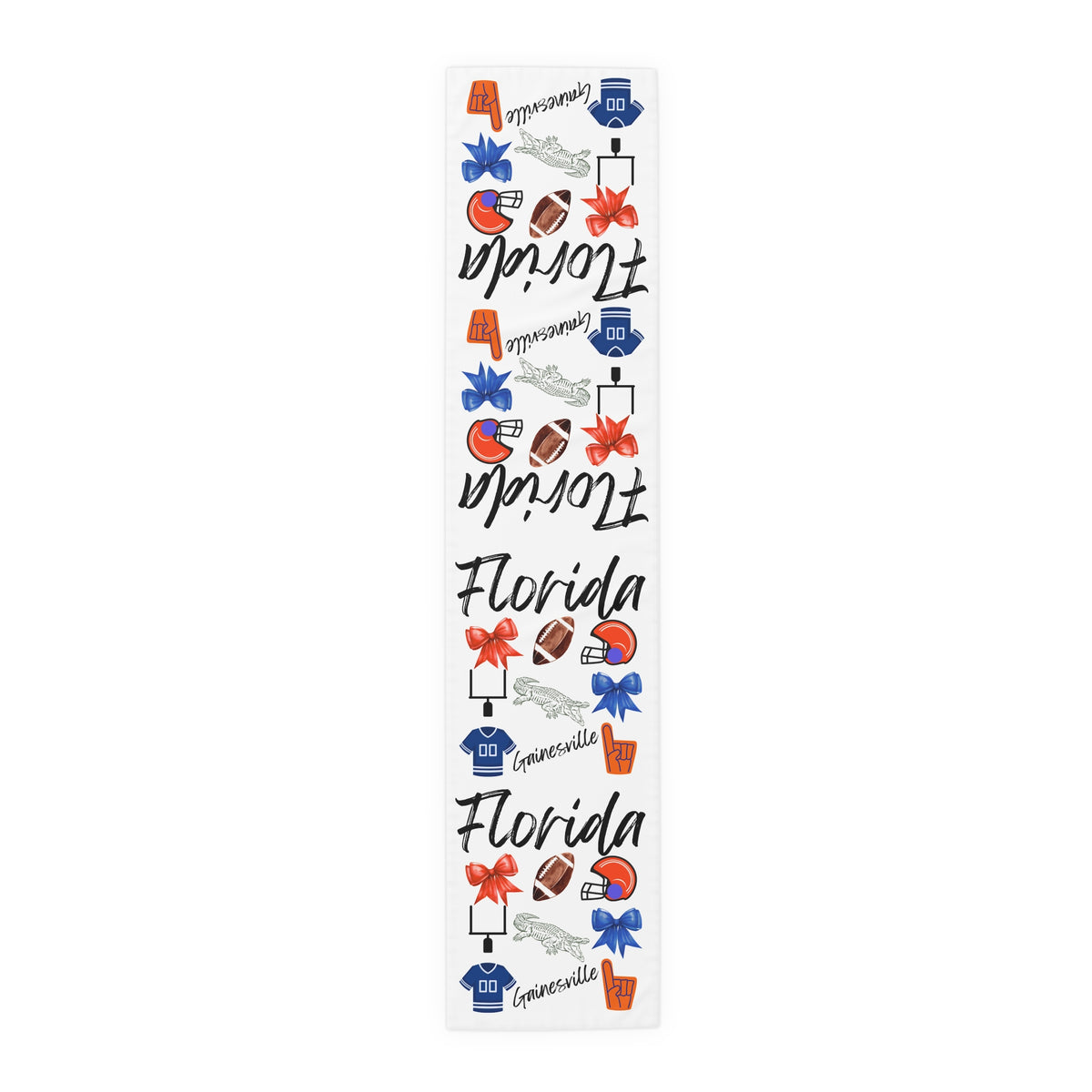 Florida Football Table Runner | Tailgate Party | Gameday Decor | Watch Party | College Football | Gators | Gainesville |  (Cotton, Poly)