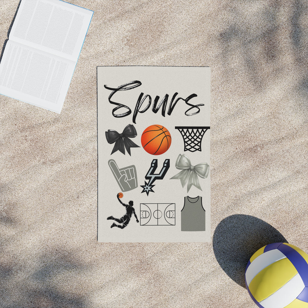 San Antonio Beach Towel | Basketball Fan | Yacht | Beach Essentials | NBA Apparel | Boat | Poolside | Custom Gift | AAU Team | Victor Wemby