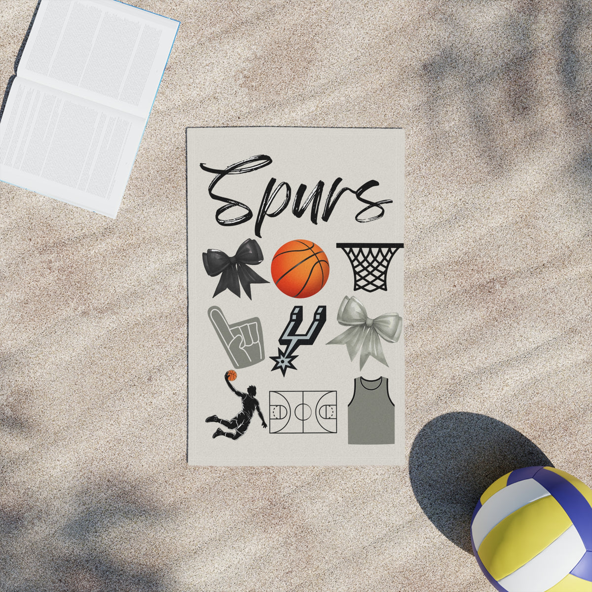 San Antonio Beach Towel | Basketball Fan | Yacht | Beach Essentials | NBA Apparel | Boat | Poolside | Custom Gift | AAU Team | Victor Wemby
