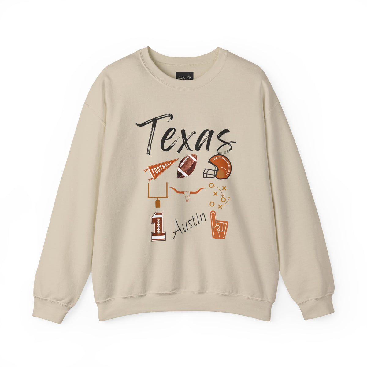 Texas Football Sweatshirt | Gift | Longhorns Football Fan | Houston Rodeo | College Gameday Apparel | Tailgate Party | Austin | Texans | NFL