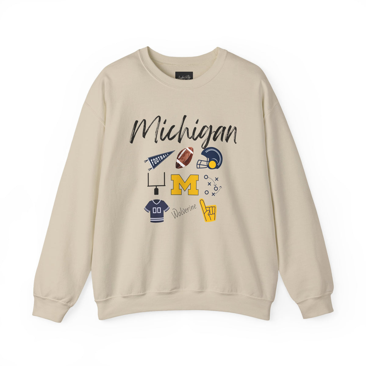 Michigan Football Sweatshirt | Football Fan | Wolverine Football | College Gameday Apparel | Ann Arbor | Gift | Tailgate Party |