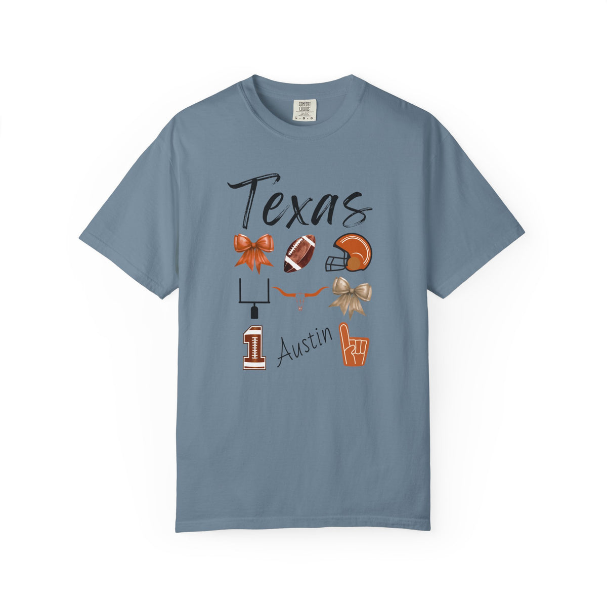 Texas Football Shirt | Gifts For Her | Longhorns Football Fan | Texas Football Gear | Austin | Bow Design | Tailgate Apparel | Game Day