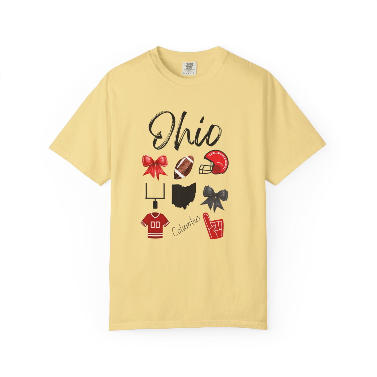 Ohio Shirt | Gifts For Her | Ohio Football Fan | Columbus | Sports Team Gear | Gameday Apparel | Bow Design | Tailgate | Football Jersey