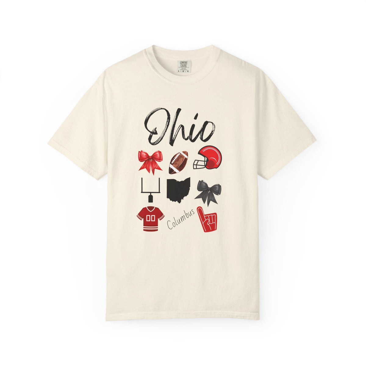 Ohio Shirt | Gifts For Her | Ohio Football Fan | Columbus | Sports Team Gear | Gameday Apparel | Bow Design | Tailgate | Football Jersey