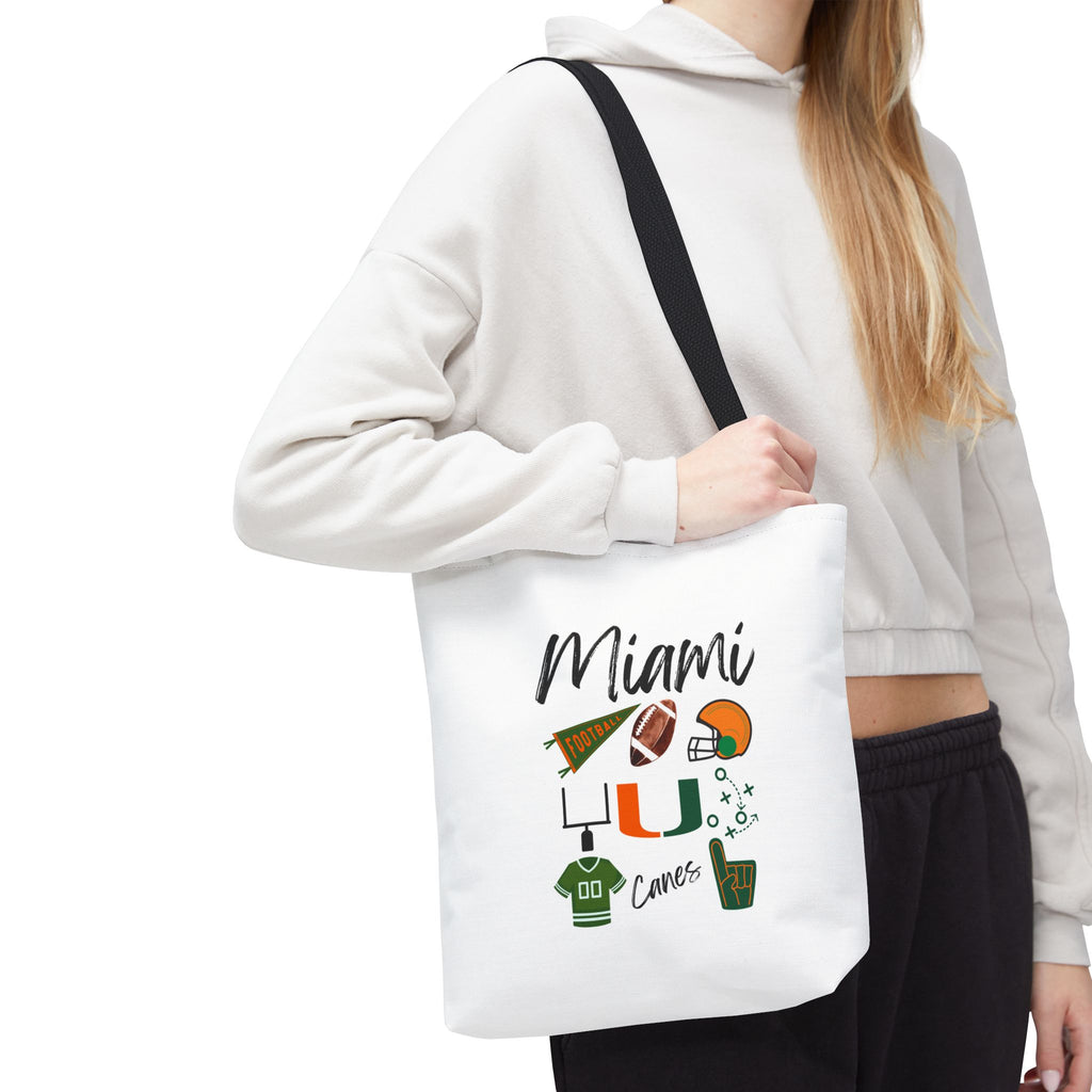 Miami Football Tote Bag | Gameday Bag | Boat Bag | Boat Tote | Gift Bag | Gifts for her | Hurricanes Football | College | Tailgate Party
