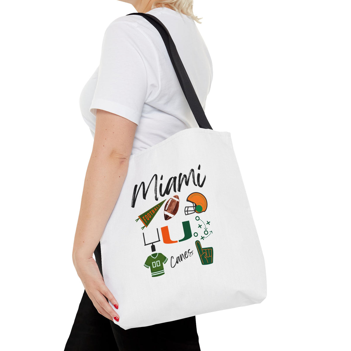 Miami Football Tote Bag | Gameday Bag | Boat Bag | Boat Tote | Gift Bag | Gifts for her | Hurricanes Football | College | Tailgate Party