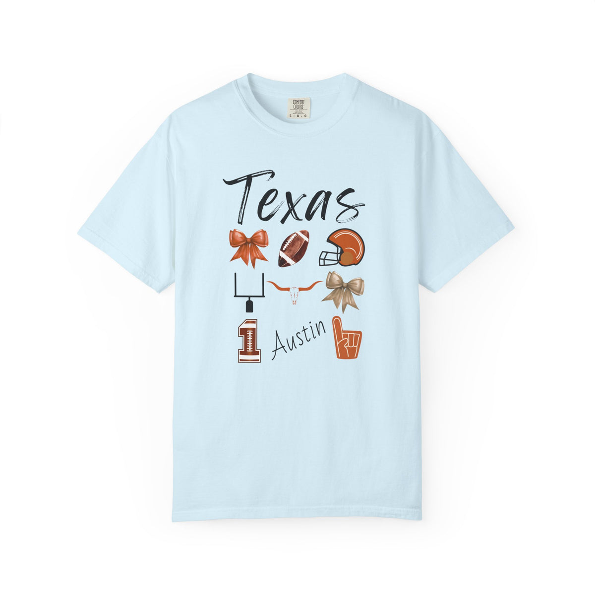 Texas Football Shirt | Gifts For Her | Longhorns Football Fan | Texas Football Gear | Austin | Bow Design | Tailgate Apparel | Game Day