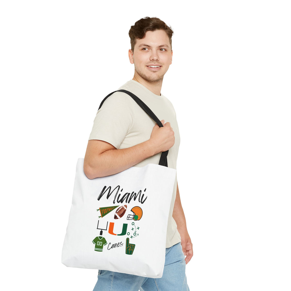 Miami Football Tote Bag | Gameday Bag | Boat Bag | Boat Tote | Gift Bag | Gifts for her | Hurricanes Football | College | Tailgate Party