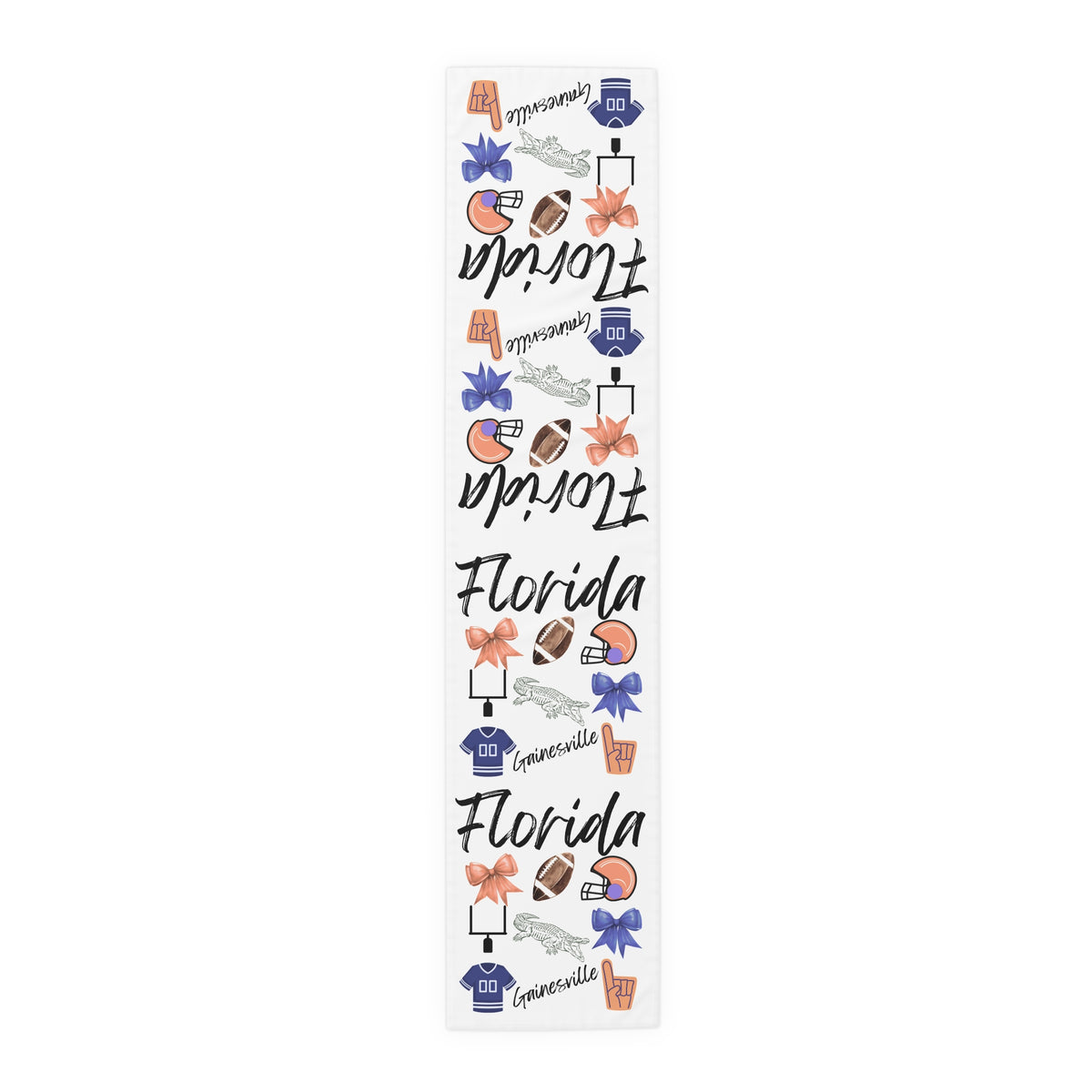 Florida Football Table Runner | Tailgate Party | Gameday Decor | Watch Party | College Football | Gators | Gainesville |  (Cotton, Poly)