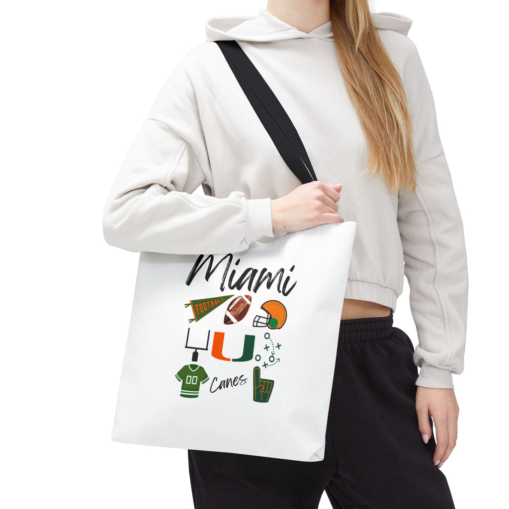 Miami Football Tote Bag | Gameday Bag | Boat Bag | Boat Tote | Gift Bag | Gifts for her | Hurricanes Football | College | Tailgate Party