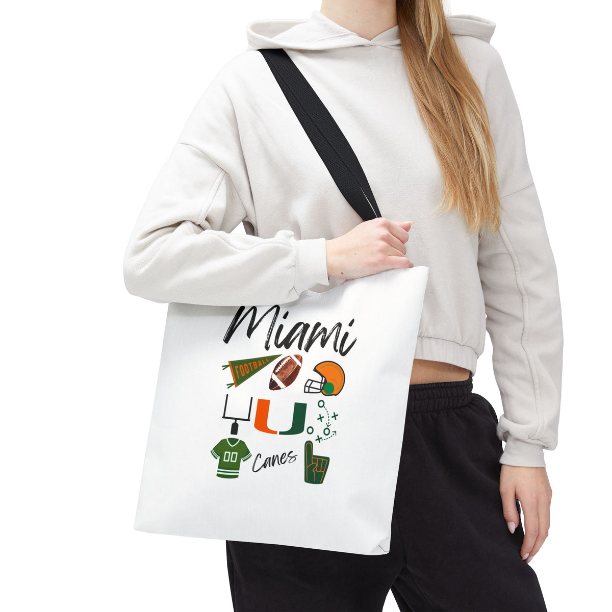 Miami Football Tote Bag | Gameday Bag | Boat Bag | Boat Tote | Gift Bag | Gifts for her | Hurricanes Football | College | Tailgate Party