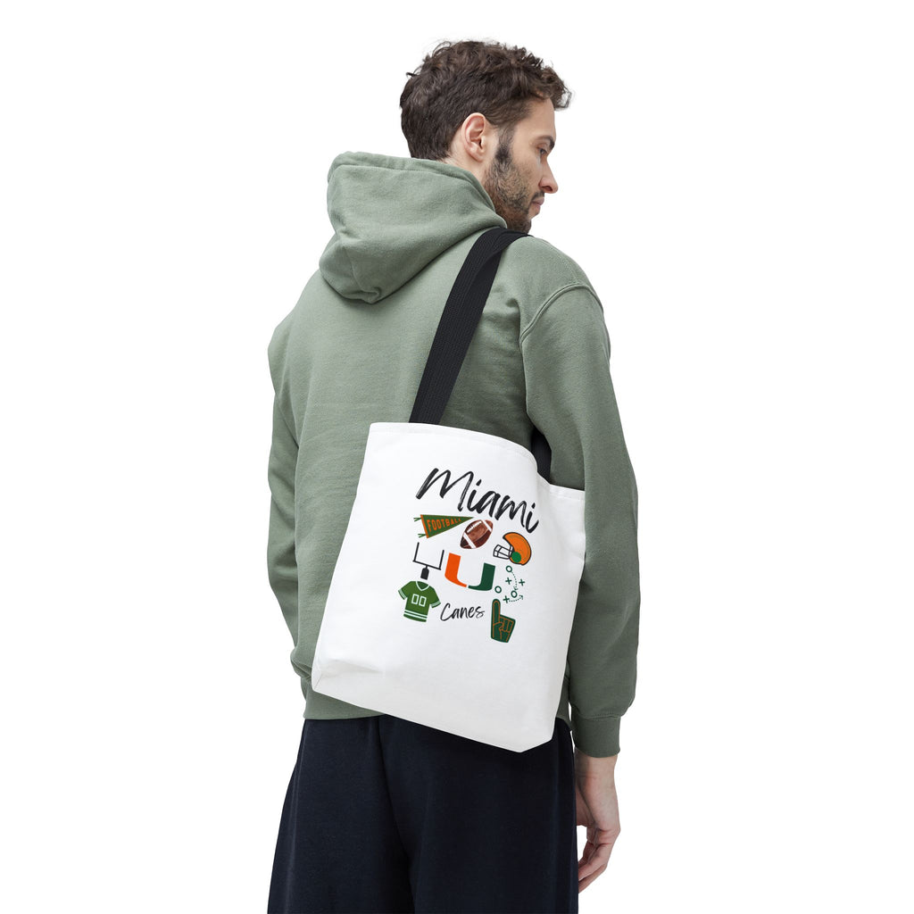 Miami Football Tote Bag | Gameday Bag | Boat Bag | Boat Tote | Gift Bag | Gifts for her | Hurricanes Football | College | Tailgate Party