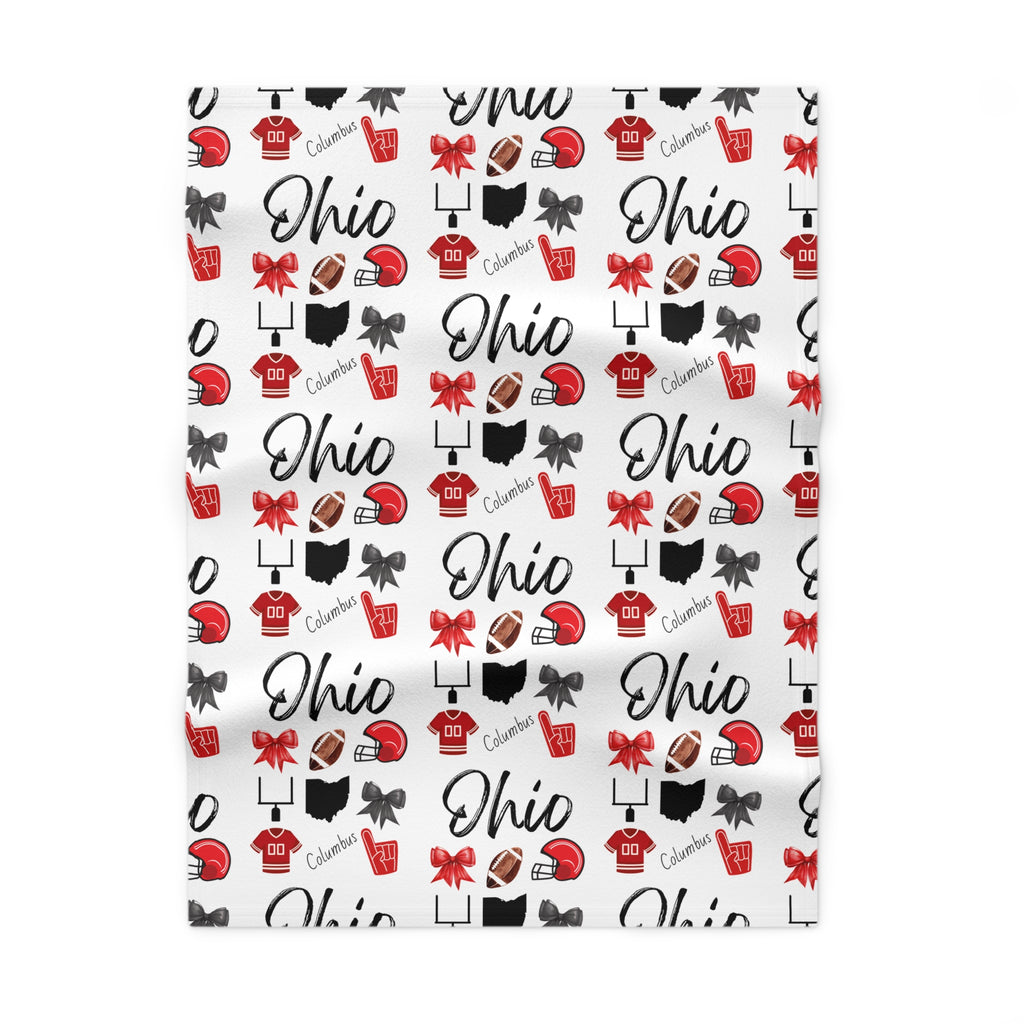 Ohio Football Inspired Baby Blanket | Buckeyes | Babyshower Gift | Football Fan