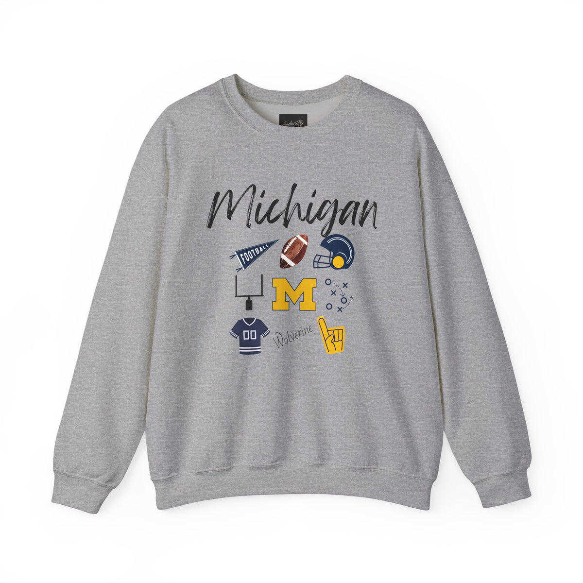 Michigan Football Sweatshirt | Football Fan | Wolverine Football | College Gameday Apparel | Ann Arbor | Gift | Tailgate Party |