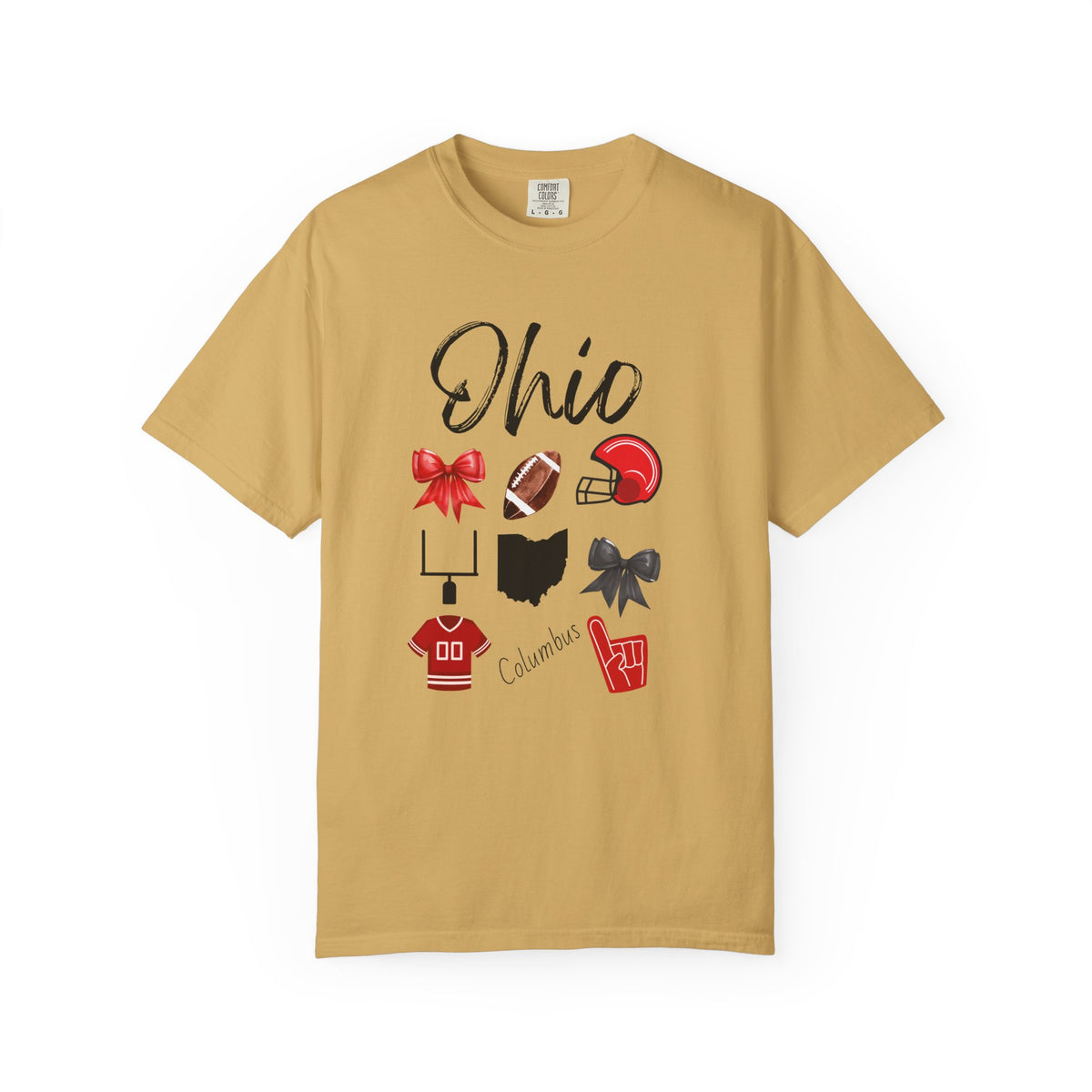 Ohio Shirt | Gifts For Her | Ohio Football Fan | Columbus | Sports Team Gear | Gameday Apparel | Bow Design | Tailgate | Football Jersey