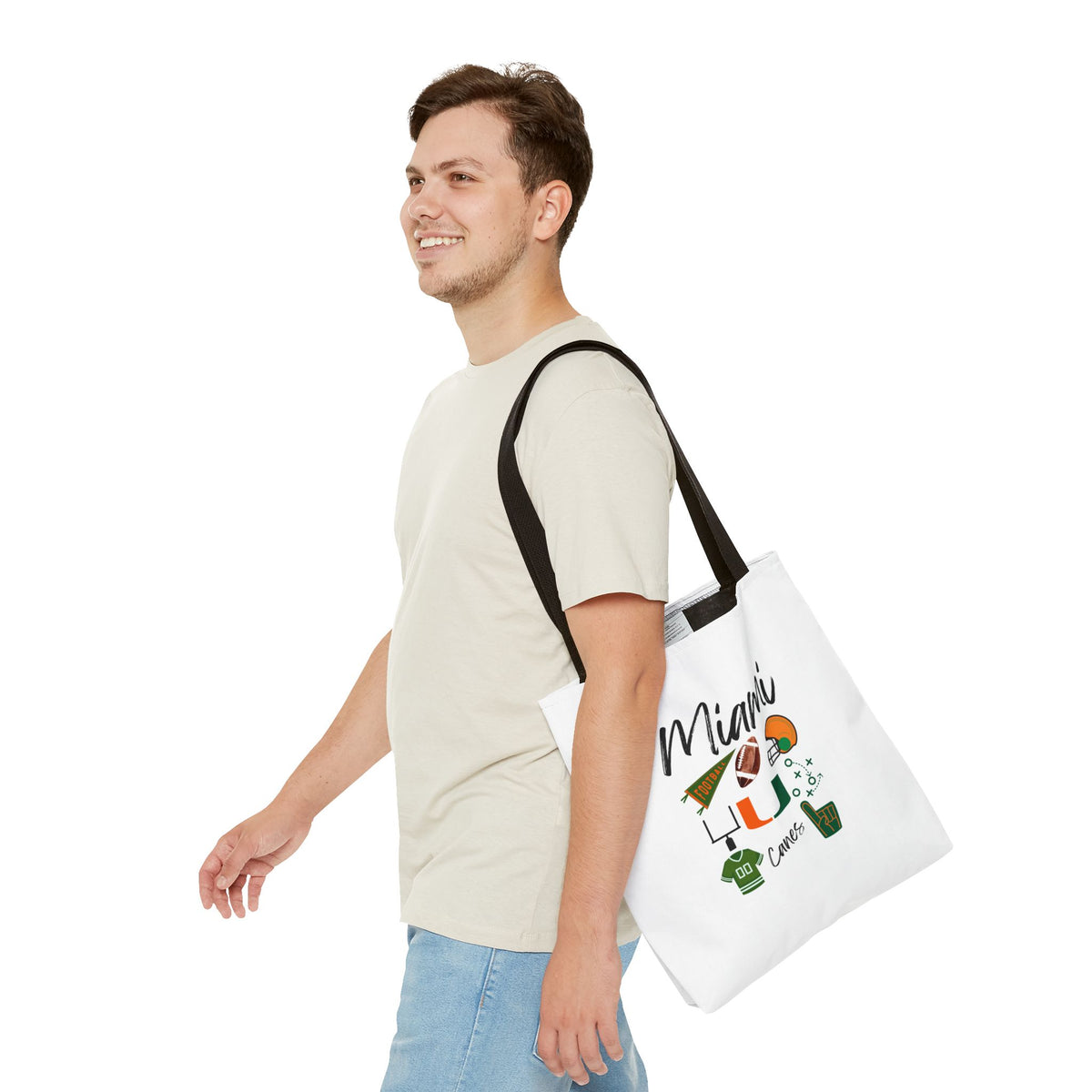Miami Football Tote Bag | Gameday Bag | Boat Bag | Boat Tote | Gift Bag | Gifts for her | Hurricanes Football | College | Tailgate Party