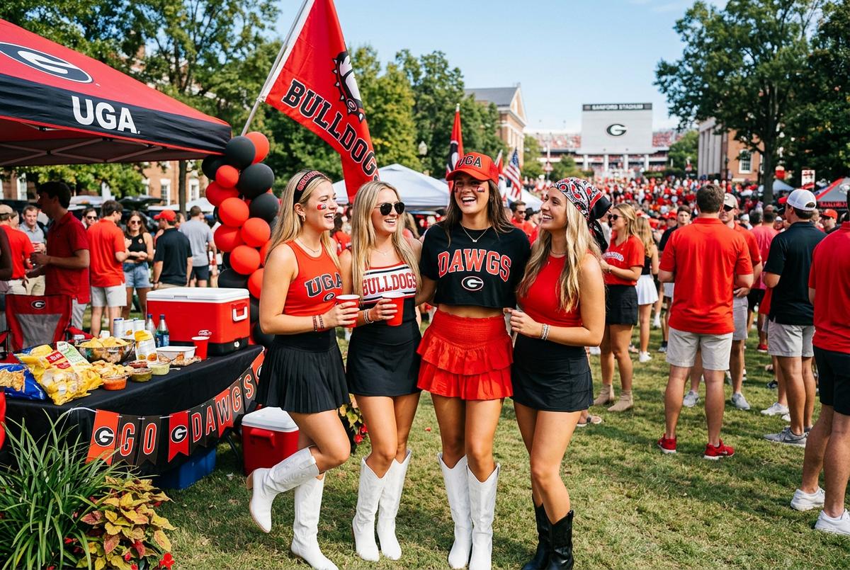 Georgia Bulldogs Football |  College Gameday Boots | Tailgate Party | GO Dawgs | Athens