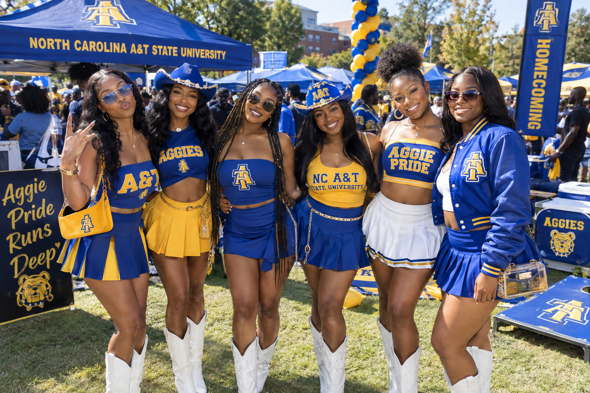 NCAT University | Greensboro | GHOE Homecoming Gameday Boots | Aggie Pride | HBCU | College Football Gameday Outfit
