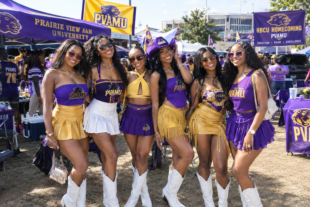 Prairie View AM University | Texas | PVAMU Homecoming Gameday Boots | Panthers | HBCU | College Football Gameday Outfit